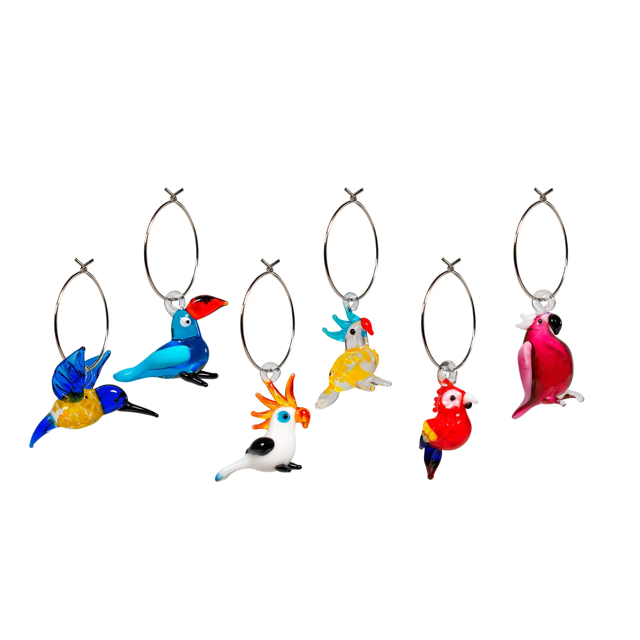 WD LifeStyle Set 6 Anellini Segnaposto Vetro Colorato Decoro Animali