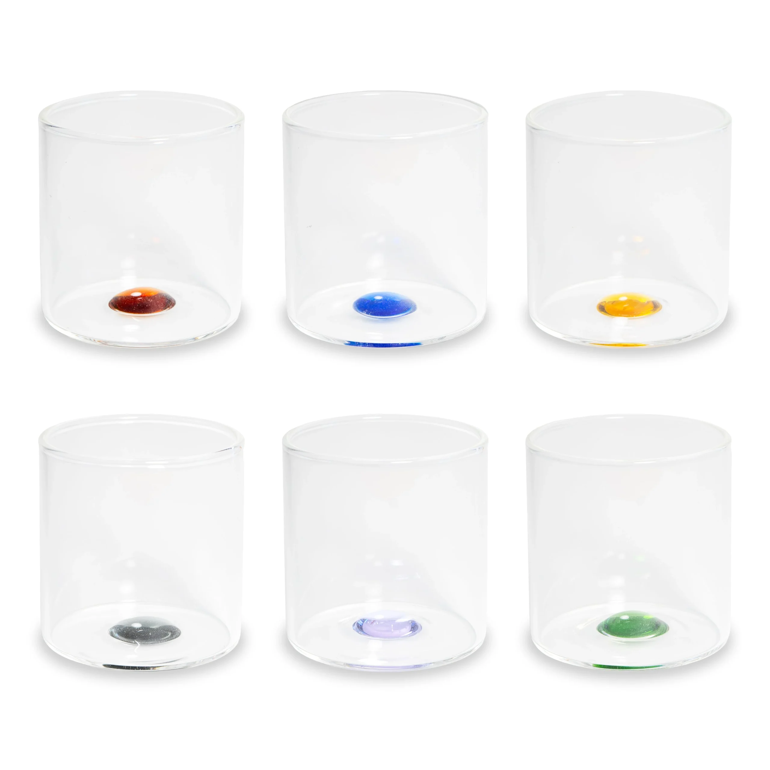WD LifeStyle Set 6 Bicchierini Vetro Borosilicato 10 Cm Multicolor