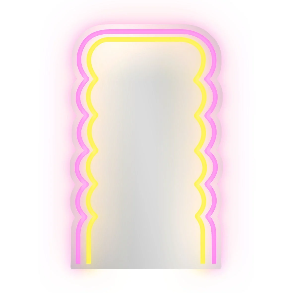 WD LifeStyle Specchio Decorativo con Luci Led 20 x 33 Cm Decoro Onde