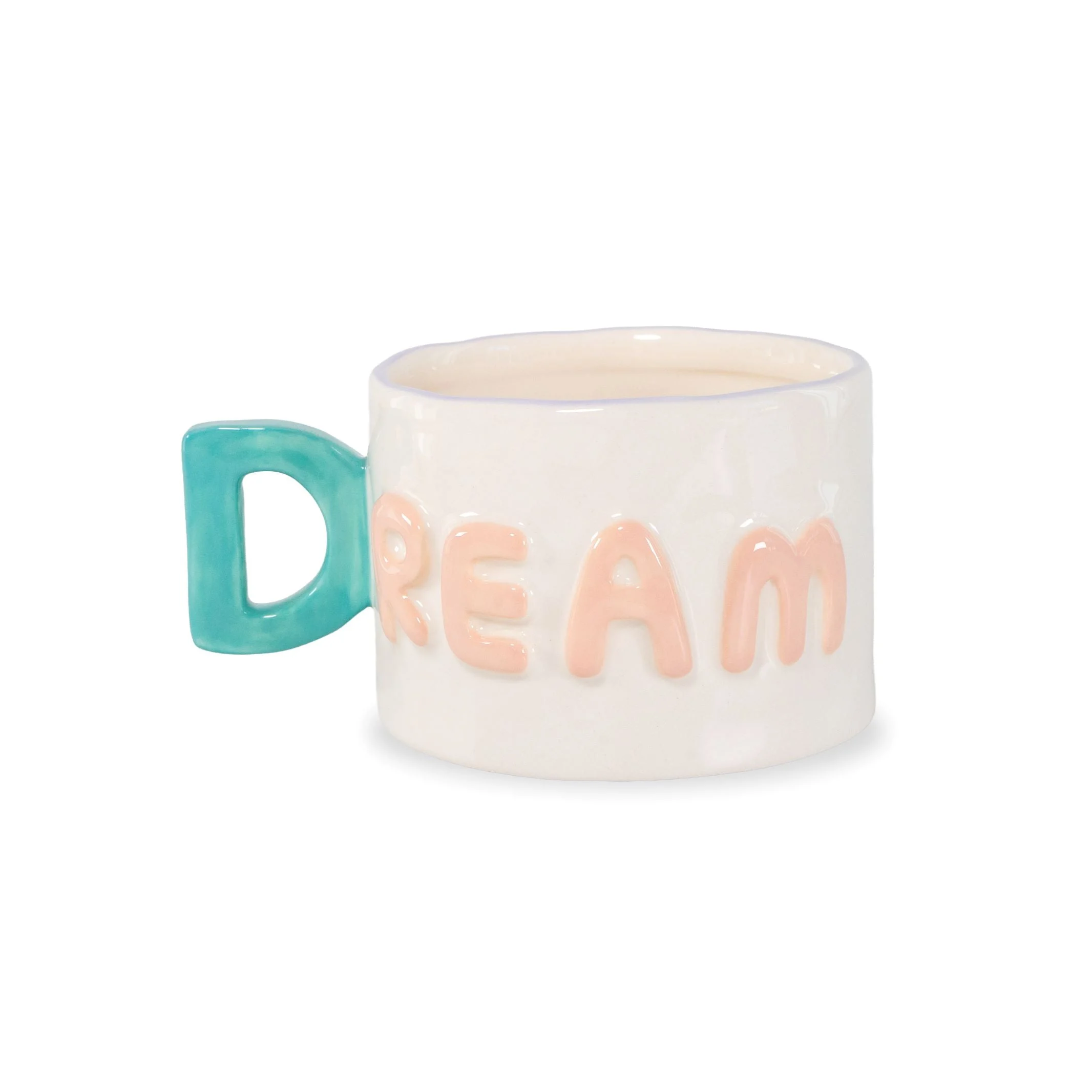 WD LifeStyle Tazza Colazione in Stoneware 440 Ml Decoro Dream Verde Rosa