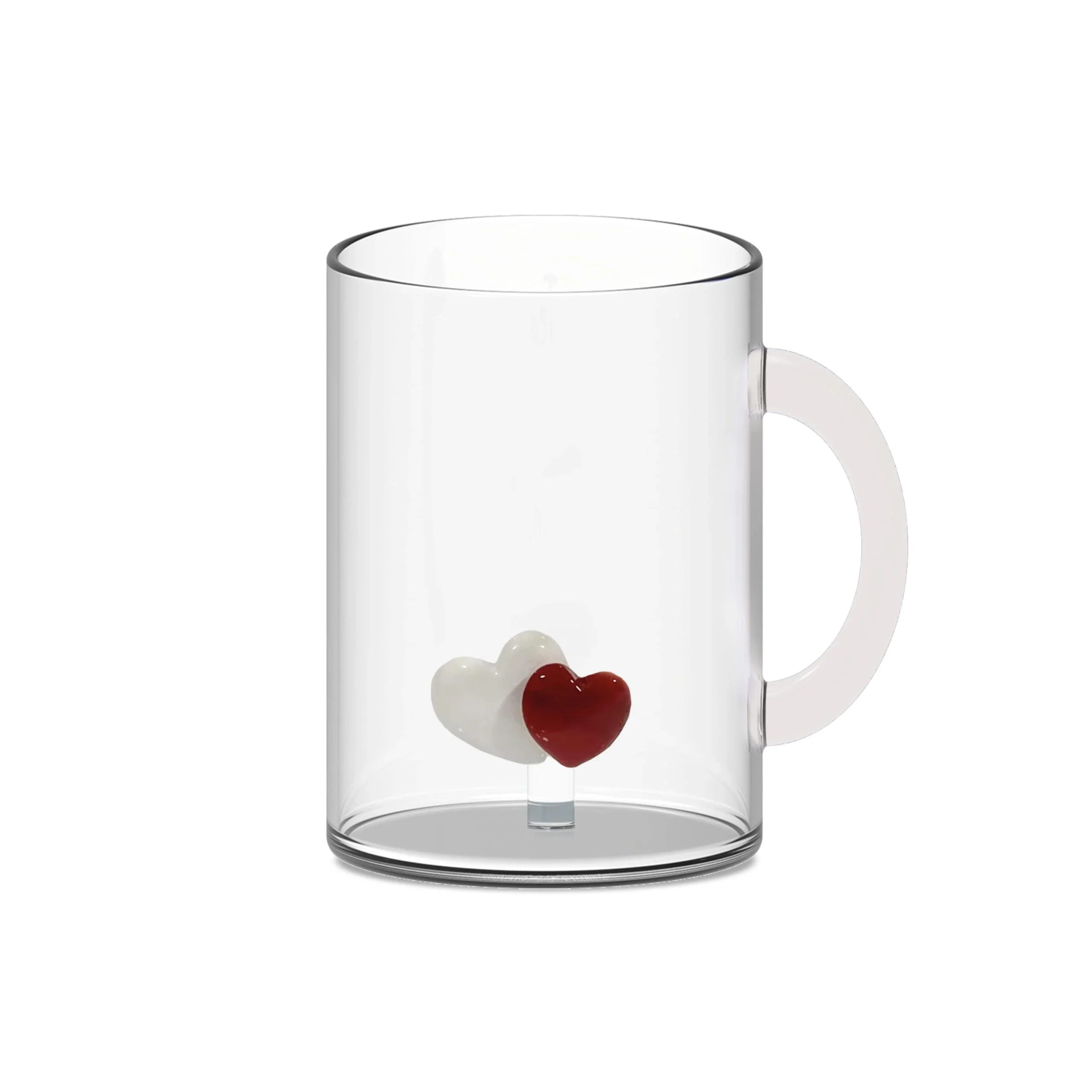 WD LifeStyle Tazza Vetro Borosilicato Cc 420 ml Decoro Cuori
