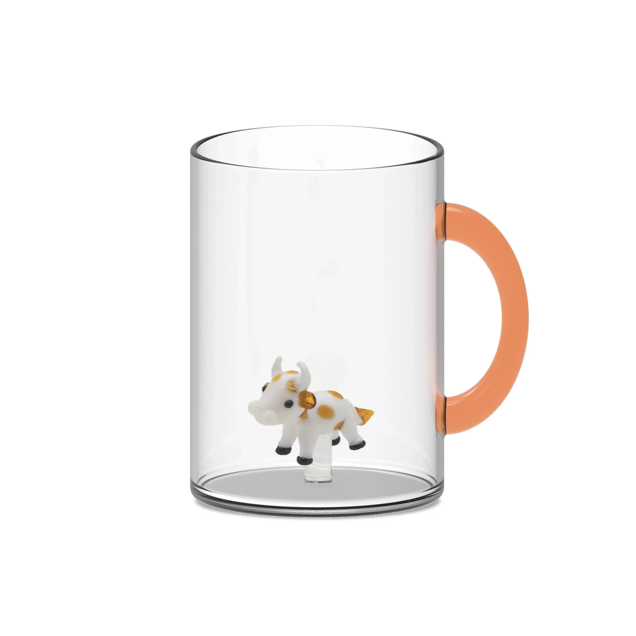 WD LifeStyle Tazza Vetro Borosilicato Cc 420 ml Decoro Mucca
