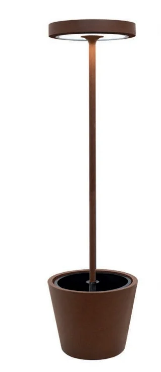 Zafferano Lampada Poldina Reverso L Piantana D 43,5 Cm H 156 Cm con Telecomando Corten