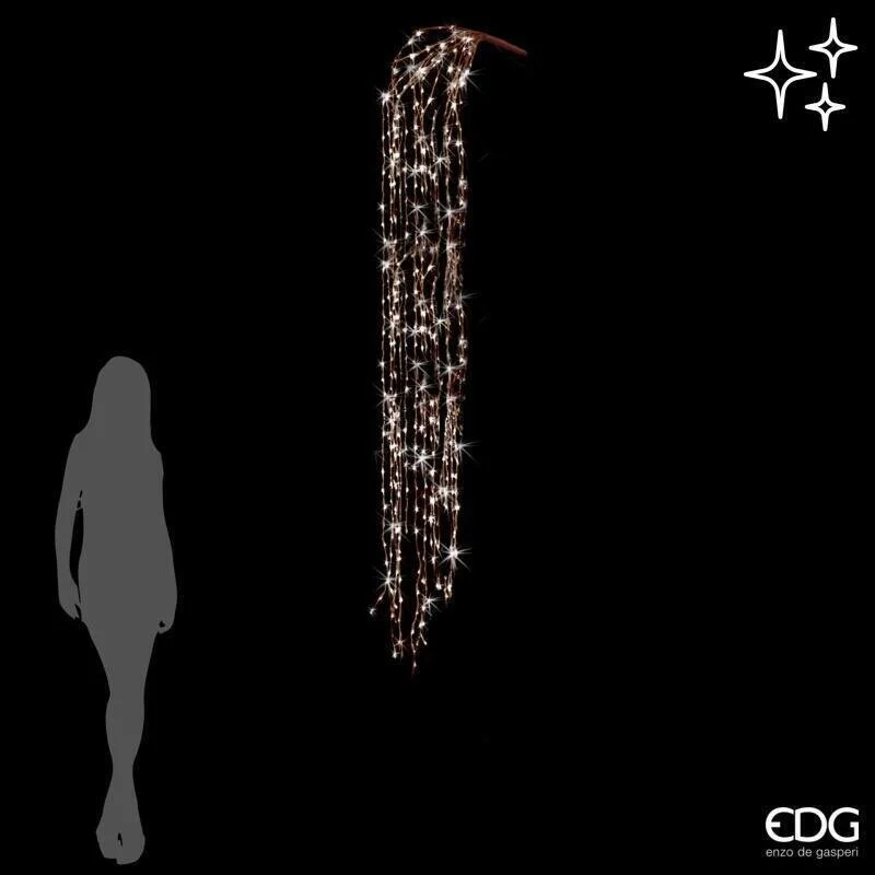 EDG Enzo De Gasperi Cascata Natalizia a Led 40 Fili 1.120 Luci L 240 Cm Cavo 10 Mt Camel