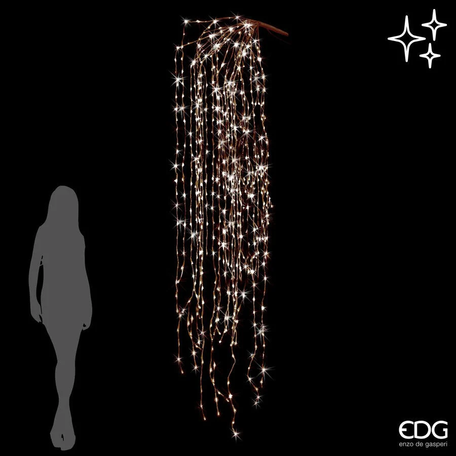 EDG Enzo De Gasperi Cascata Natalizia a Led 56 Fili 2.016 Luci L 290 Cm Cavo 10 Mt Camel