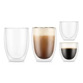 PAVINA SET 4 BICCHIERI DOPPIA PARETE 0.08 L E 0,35 L