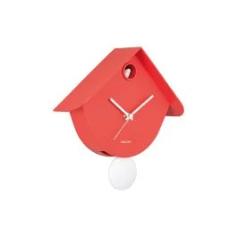 COOL RETRO CUCKOO OROLOGIO DA PARETE ROSSO SCARLATTO