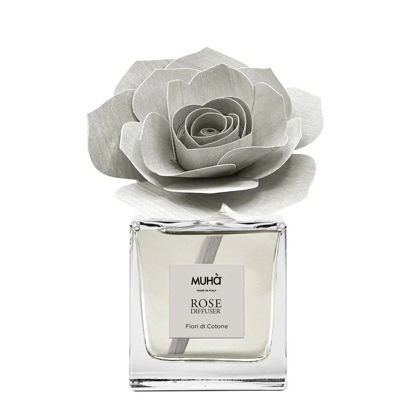 Muhà Profumatore Diffusore Rosa Grigia Fiori di Cotone 100ml