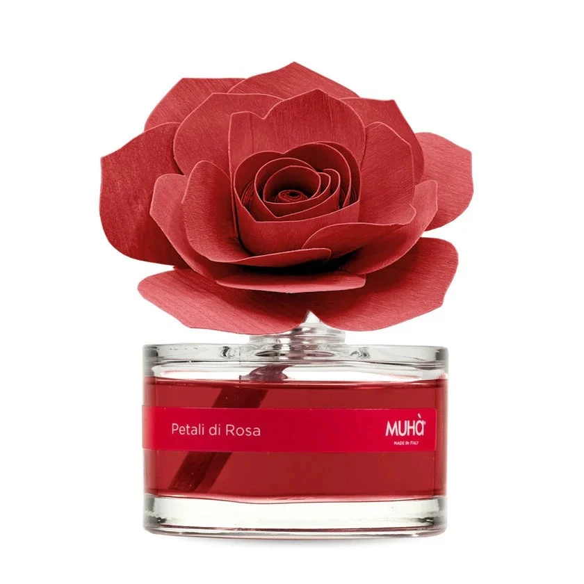 Muhà Profumatore Diffuser Rosa Rossa Bomboniera  50ML Petali di Rosa