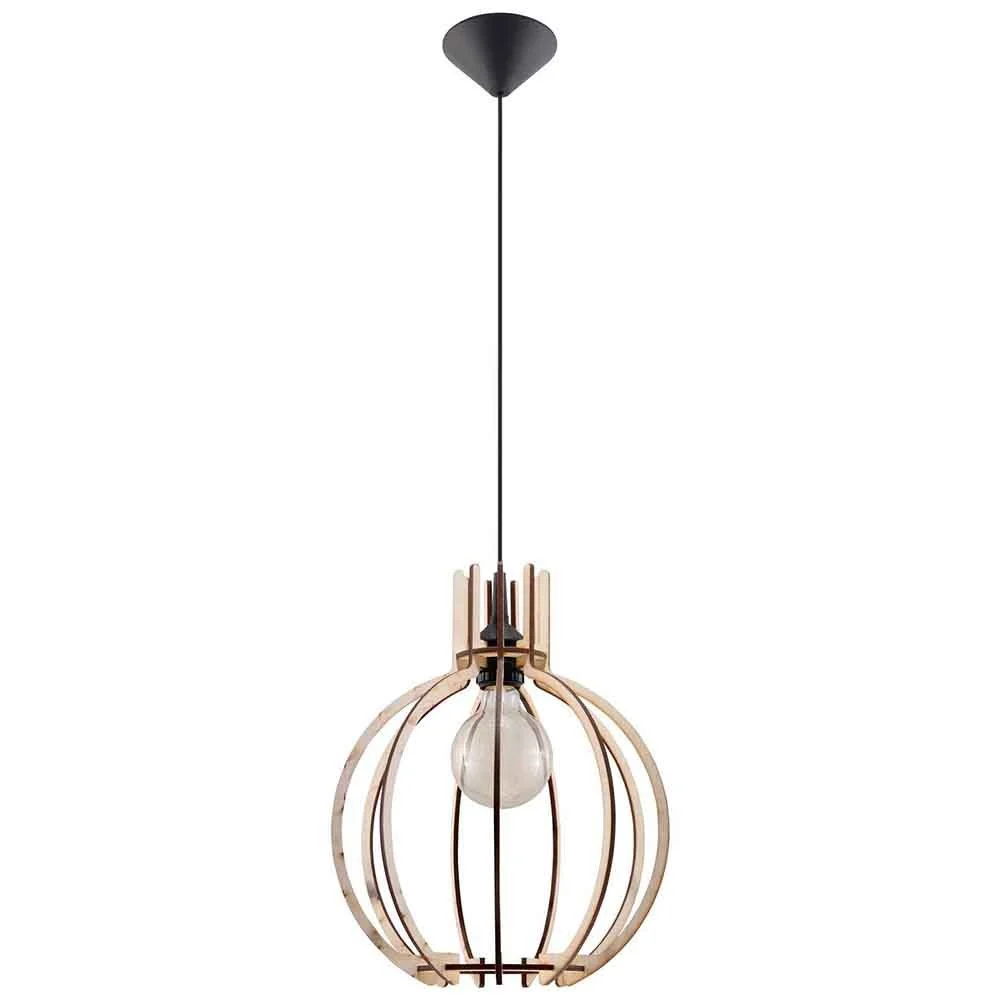 Lampada a sospensione Arancia di Sollux paralume in legno