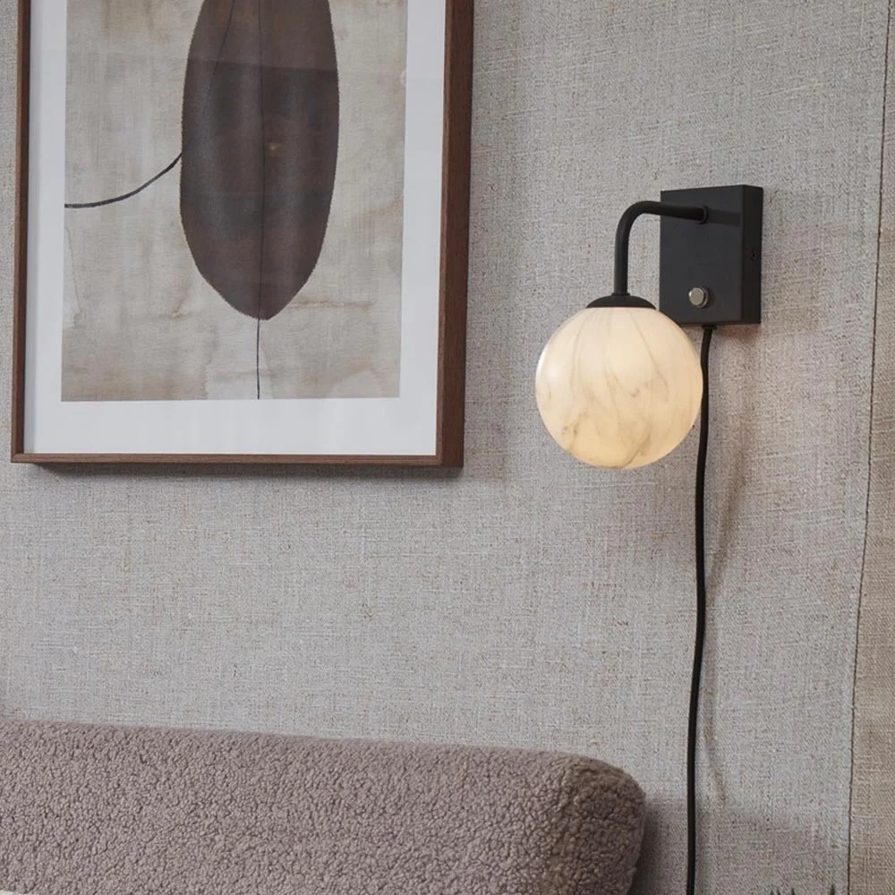 Lampada da parete Carrara nera