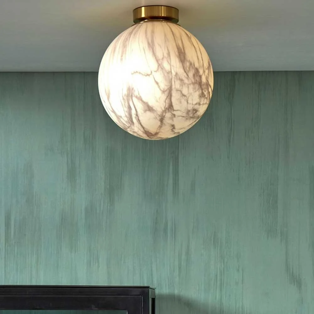 Lampada da soffitto in marmo di Carrara L