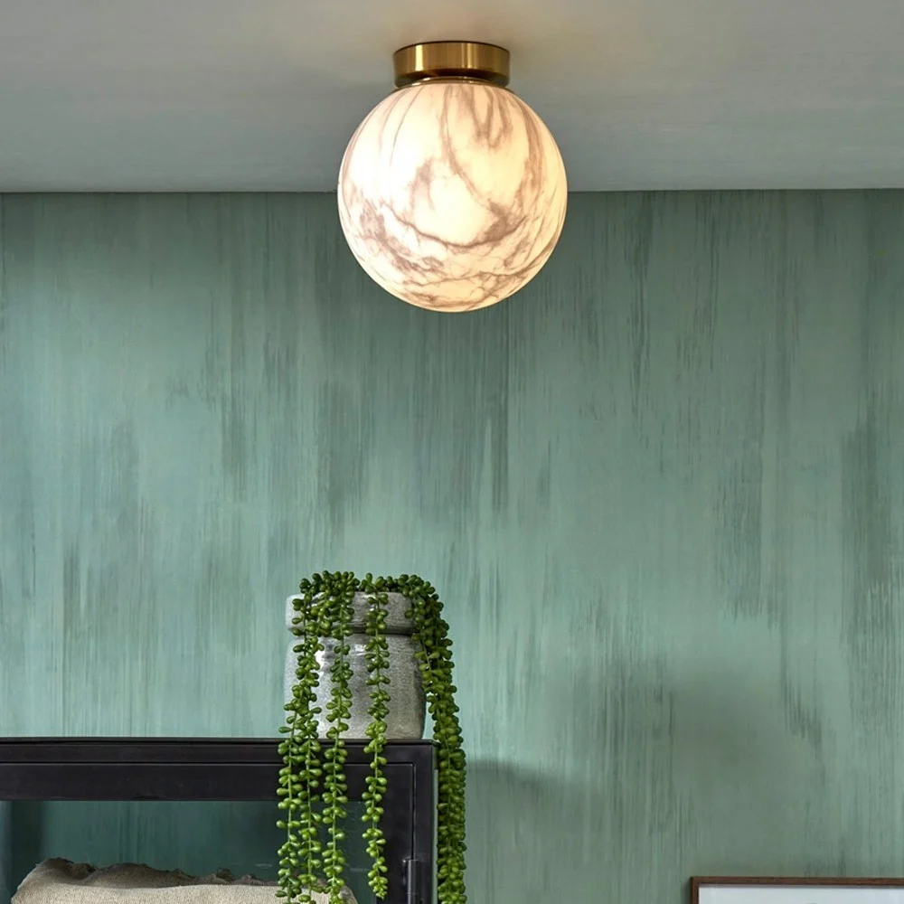 Lampada da soffitto in marmo di Carrara
