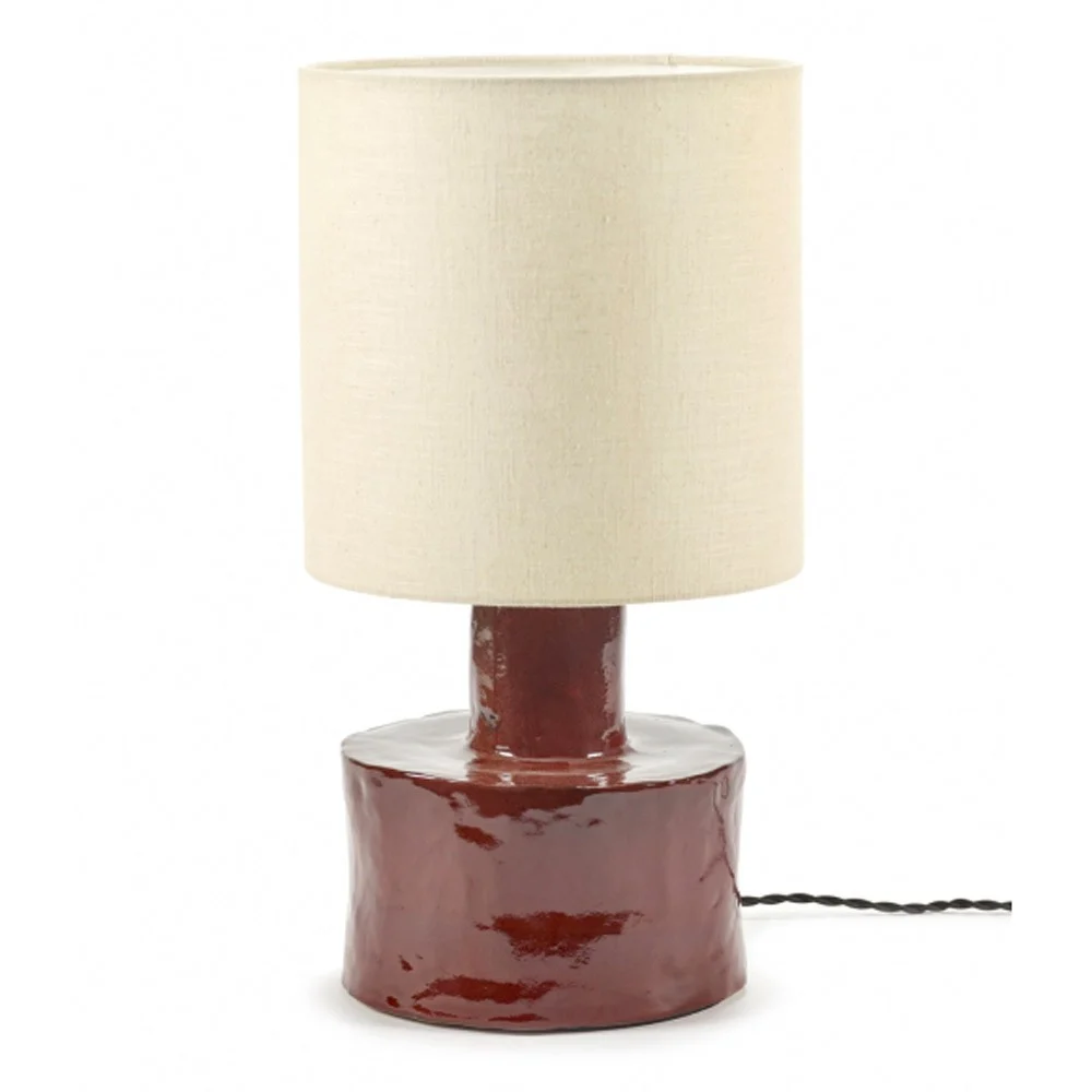 Lampada da tavolo Catherine rossa e beige