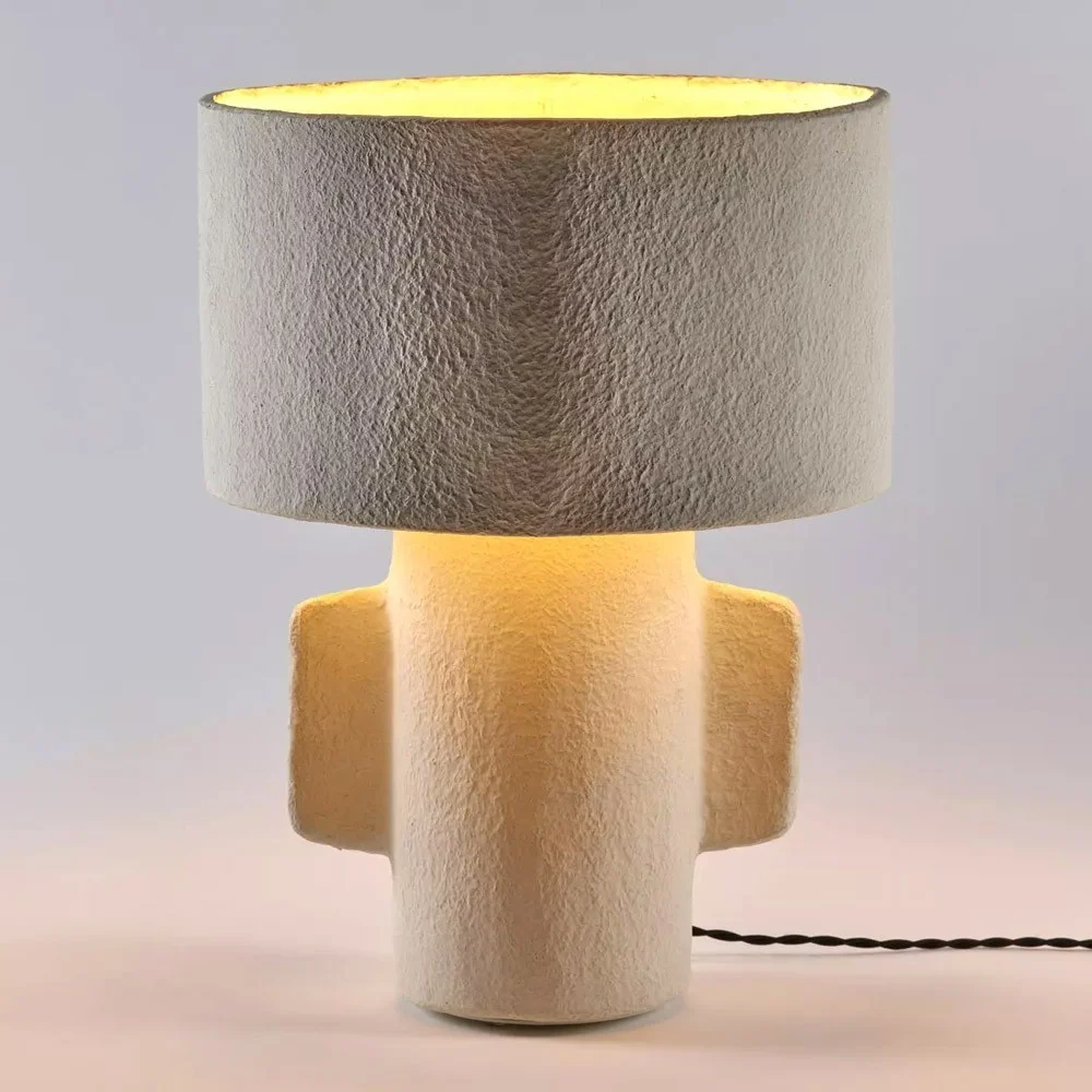 Lampada da tavolo Earth H46 cm bianca