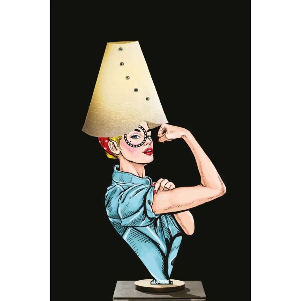 Lampada da tavolo Fuck di Lucifero illuminazione in legno di betulla