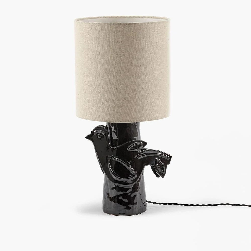 Lampada da tavolo Paloma Nero - Beige