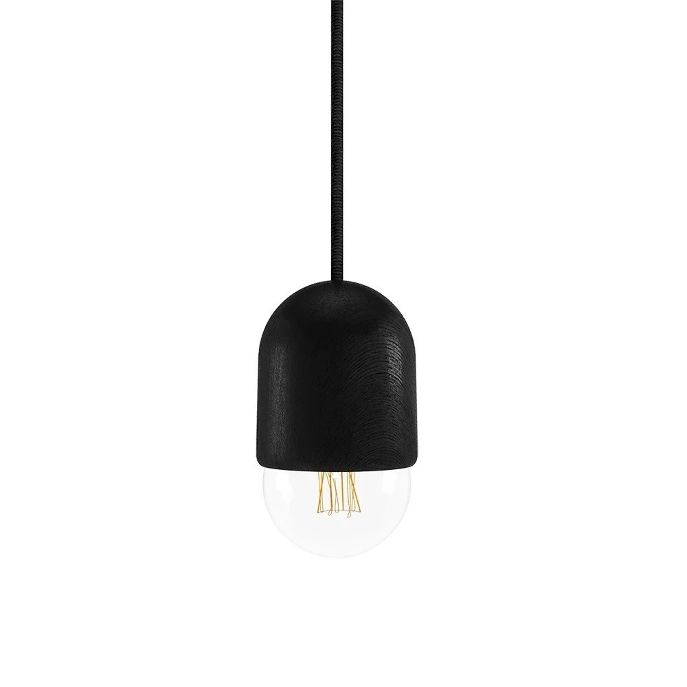 Luce Medium sospensione, rovere tinto nero