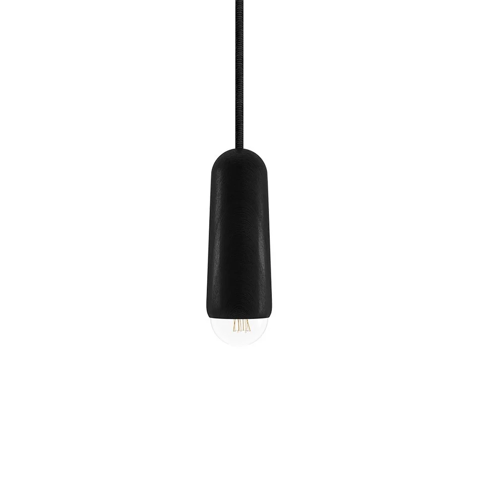 Luce Piccola lampada lunga, rovere tinto nero