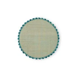 MERLETTO SET 2 TOVAGLIETTE DIAM. 30 CM AZZURO