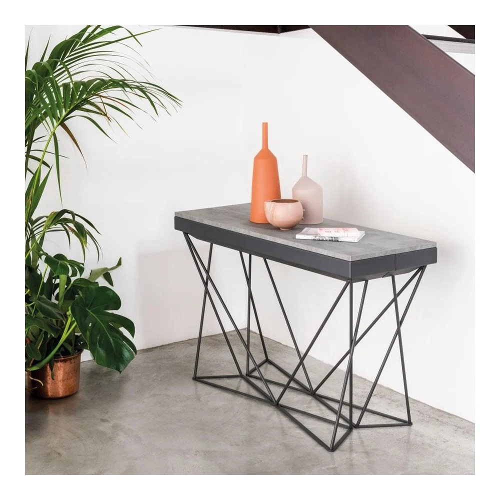 Pezzani Excel consolle allungabile con struttura in metallo e top in laminato ecologico