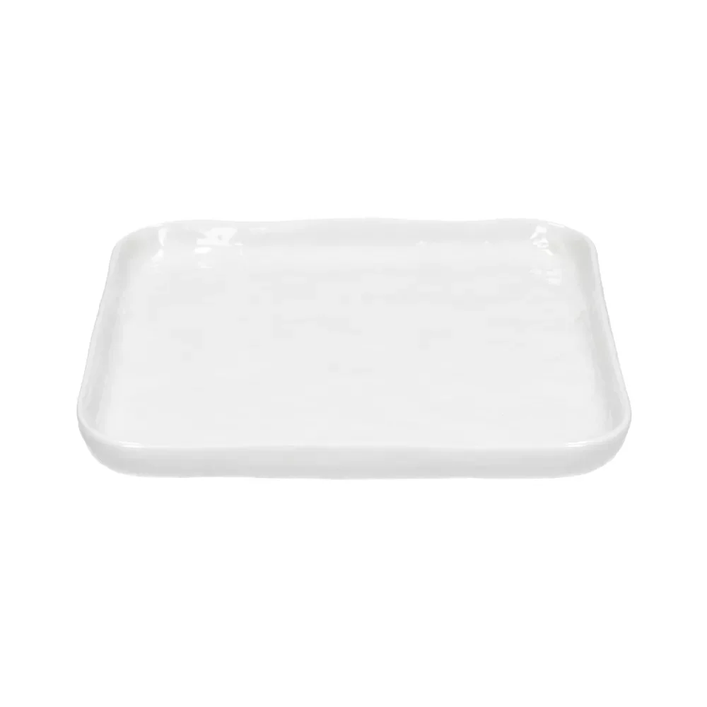 Piatto da dessert PORCELINO SQUARE - bianco