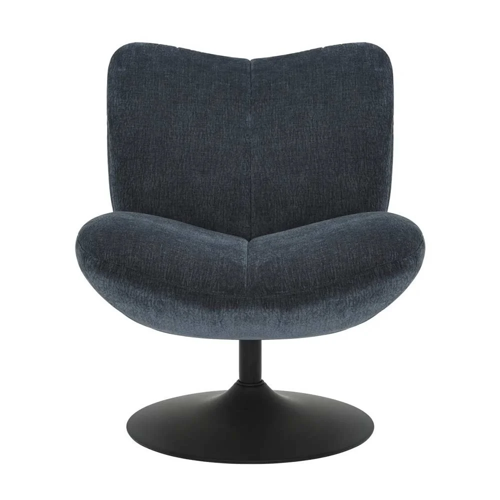 Poltrona girevole Petalia - tessuto blu navy
