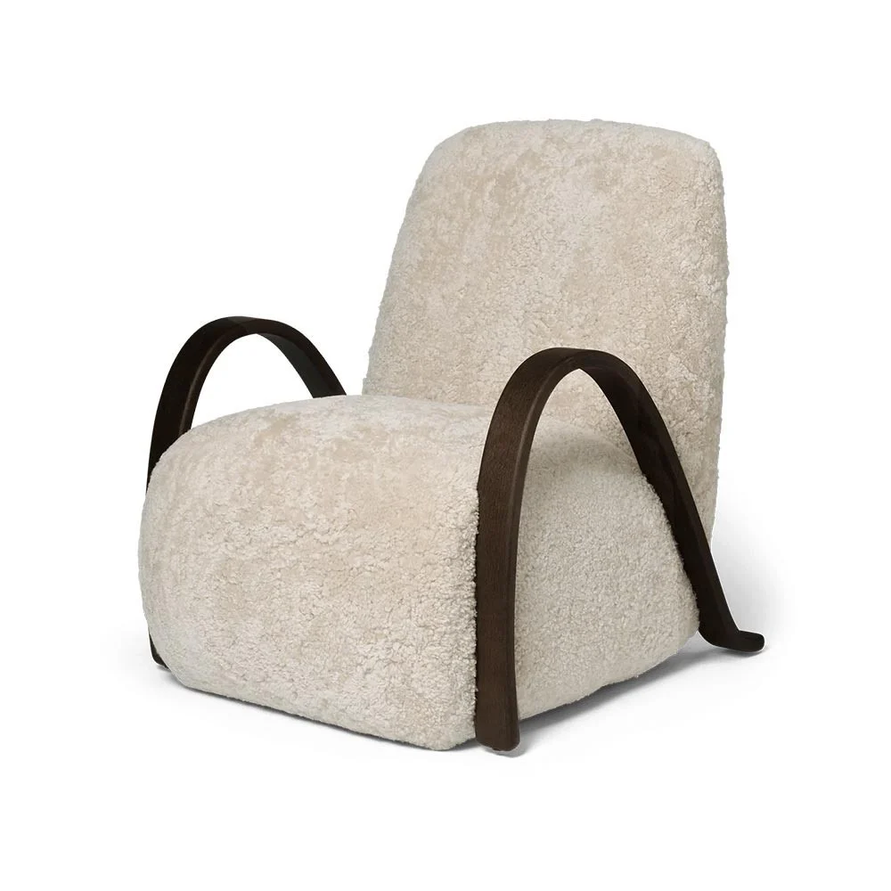 Poltrona lounge Buur - Pelle di pecora Moonlight