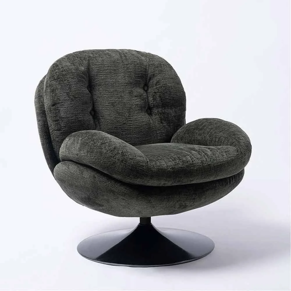 Poltrona Memento Khaki, gamba nera