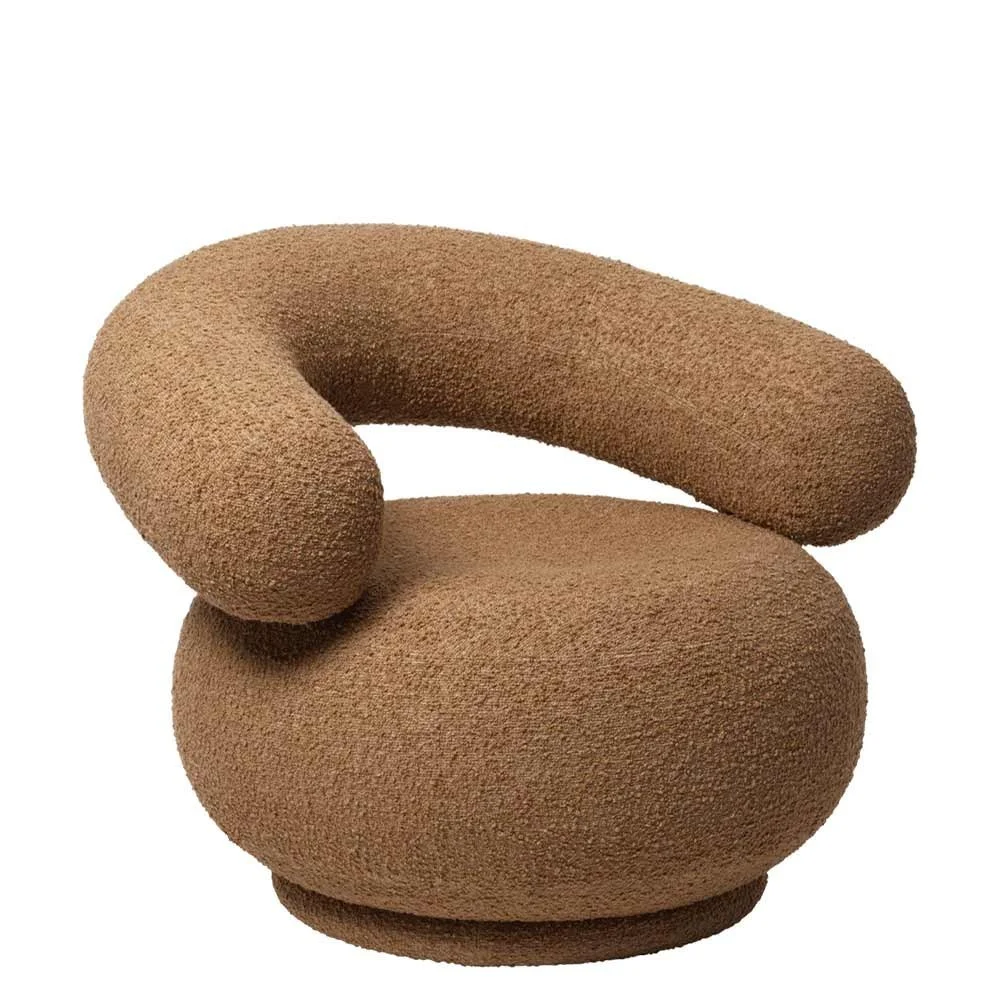 Poltrona Orbo con abbronzatura arricciata