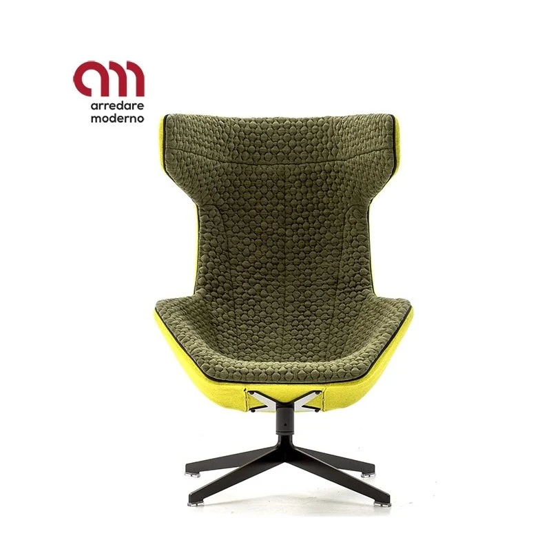 Poltrona Take a line for a walk Moroso girevole trapuntata
