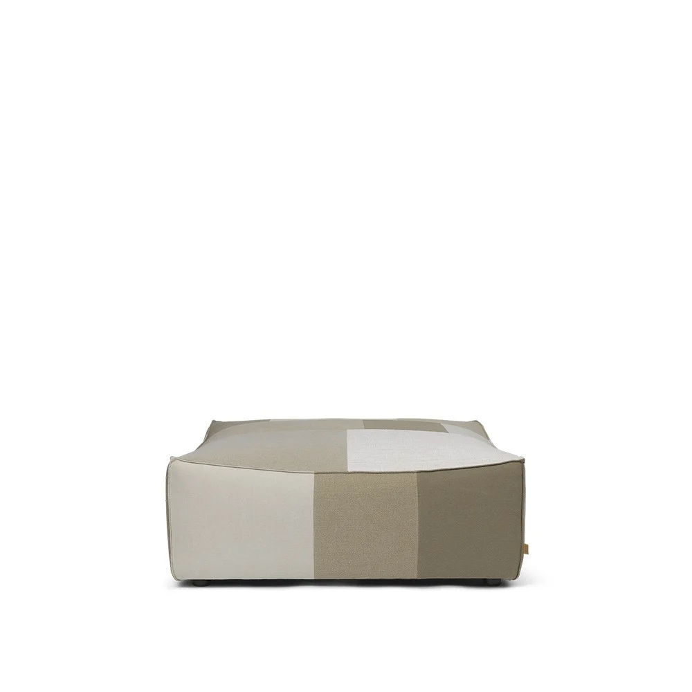 Pouf Catena Sq L500 Patchwork - Naturale/Bianco sporco