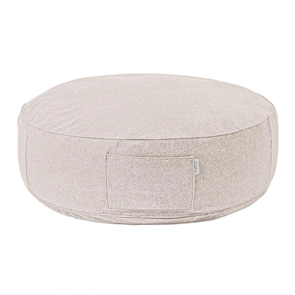 Pouf in lana beige Full Moon