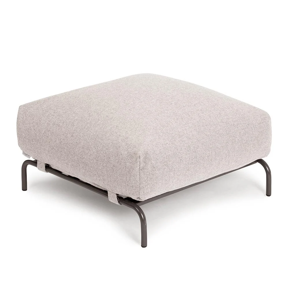 Pouf in lana beige mattone