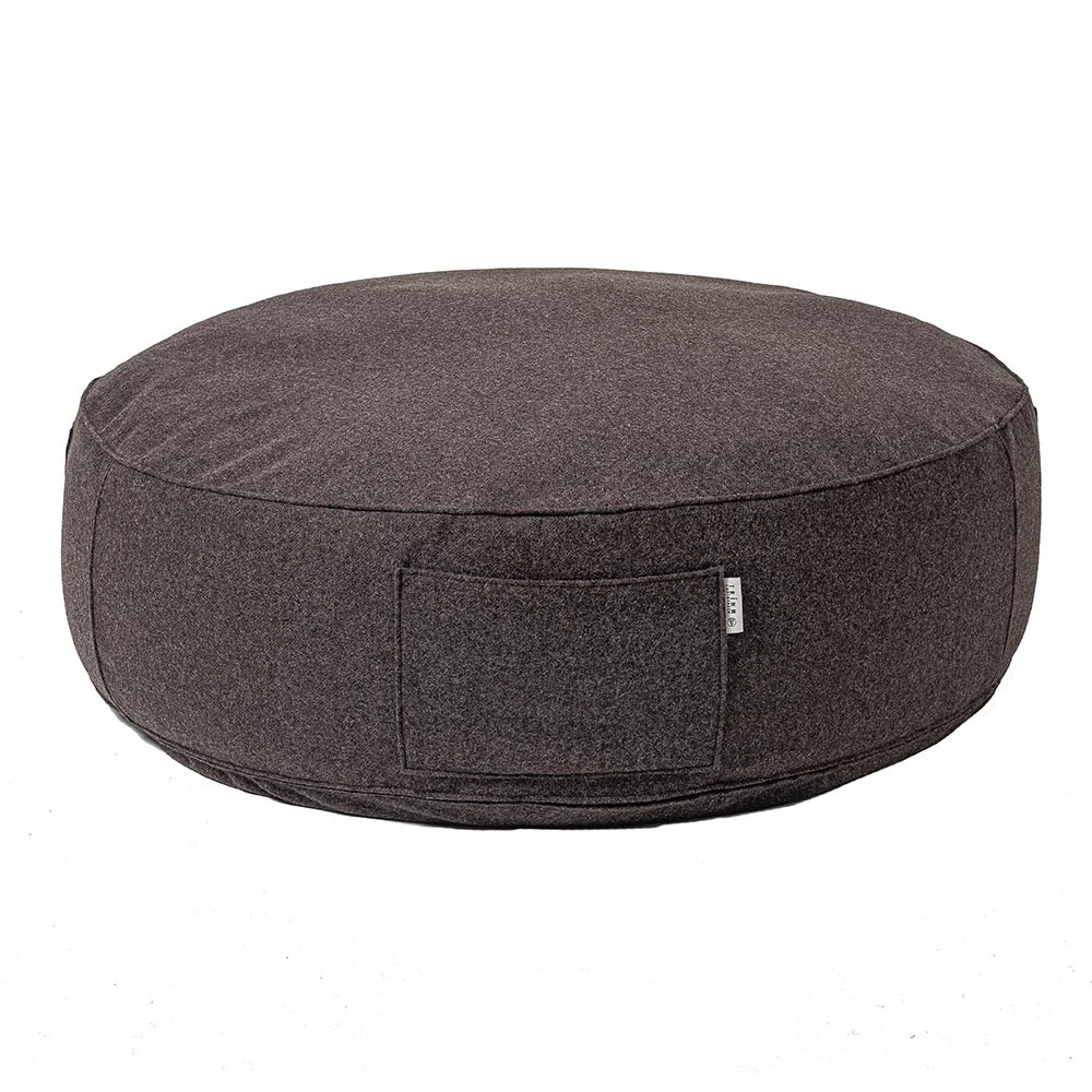 Pouf in lana marrone Full Moon