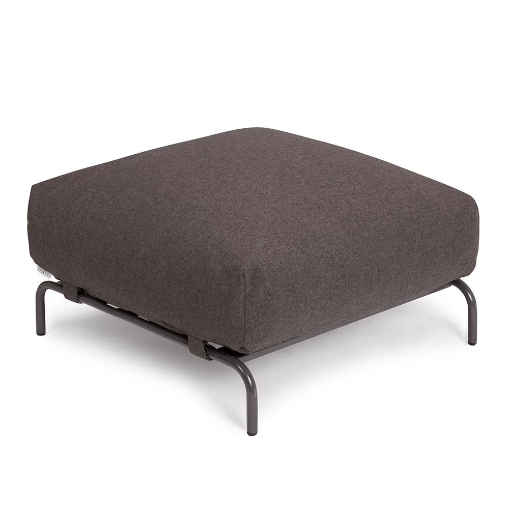 Pouf in lana marrone mattone