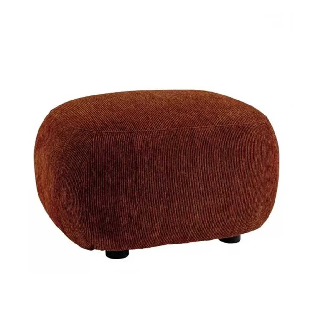 Pouf LISETTE in velluto a coste - Rosso mattone