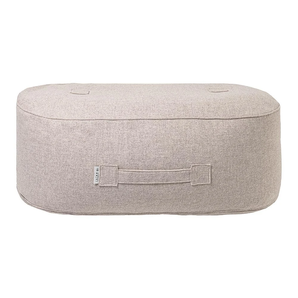 Pouf oblungo in lana beige
