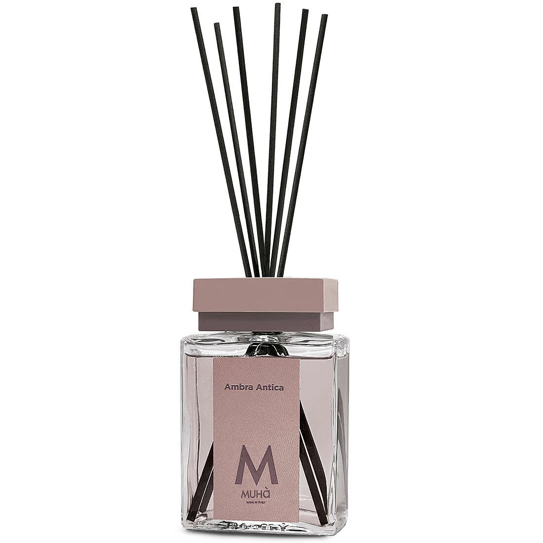 Muhà Luxe Perfume Diffusore Ambiente con Bastoncini Ambra Antica 200 Ml