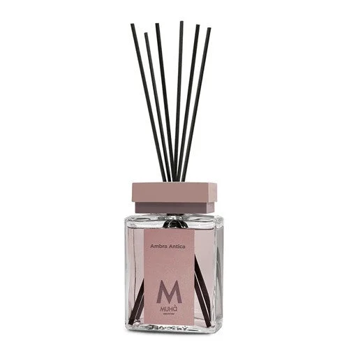 Muhà Luxe Perfume Diffusore Ambiente con Bastoncini Ambra Antica 500 Ml