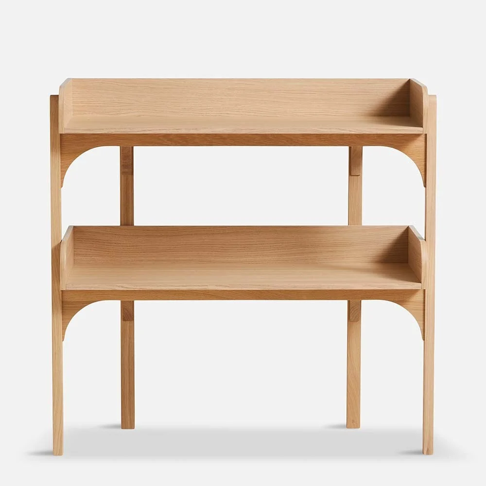 Scaffale in rovere tinto bianco