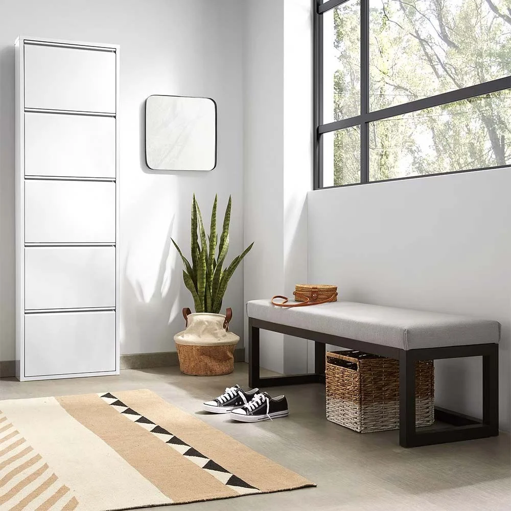 Scarpiera Ode 50 x 168,5 cm a 5 ante di colore bianco