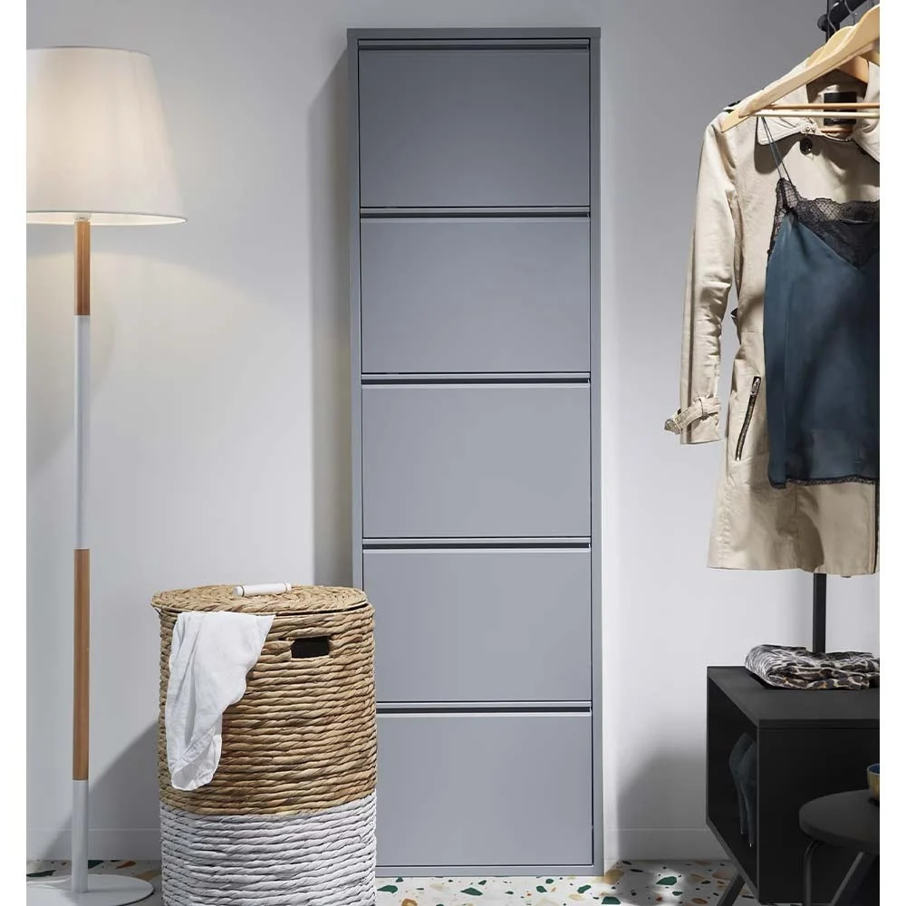 Scarpiera Ode 50 x 168,5 cm a 5 ante di colore grigio