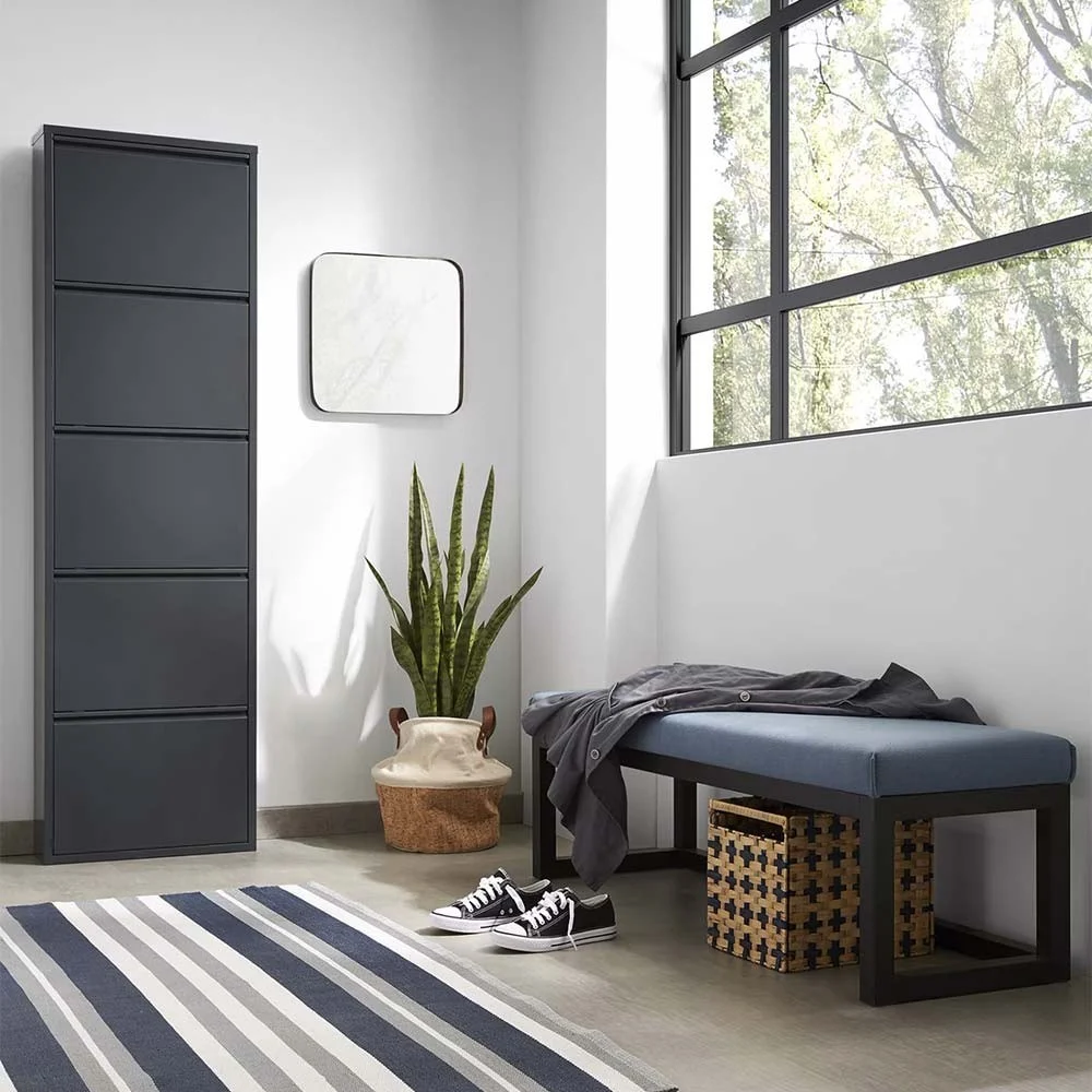 Scarpiera Ode 50 x 168,5 cm a 5 ante in grigio scuro