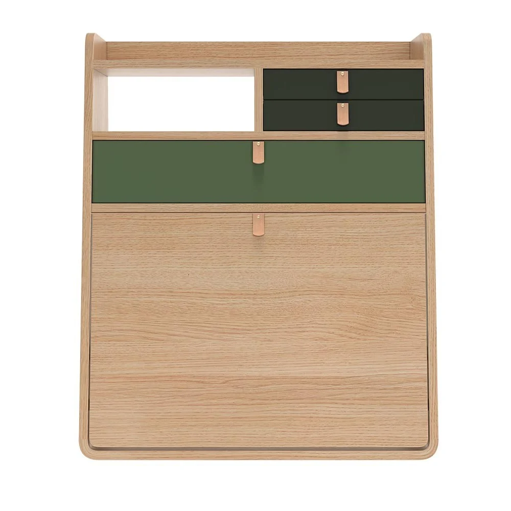 Scrivania a muro Gaston 60 cm rovere - verde