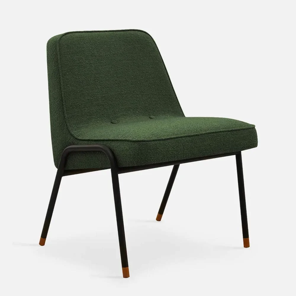 Sedia Club 366 Fibbia in metallo verde bottiglia