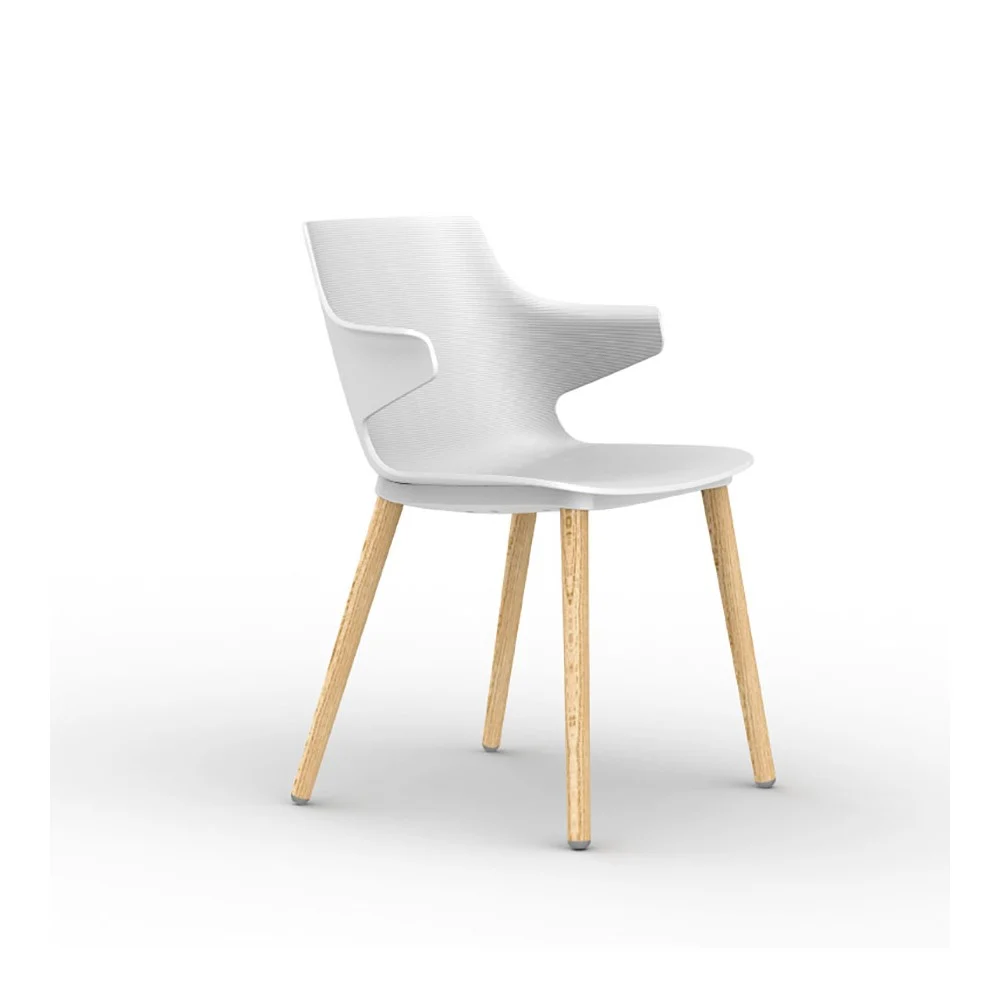 Sedia con braccioli Madera Wood scocca in polipropilene gamba in legno
