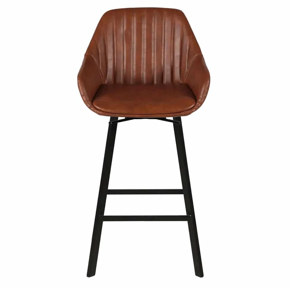 Sedia da bar girevole marrone muschio