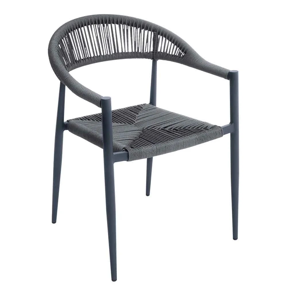 Sedia da giardino Milano struttura in allumino e seduta e schienale in twist wicker