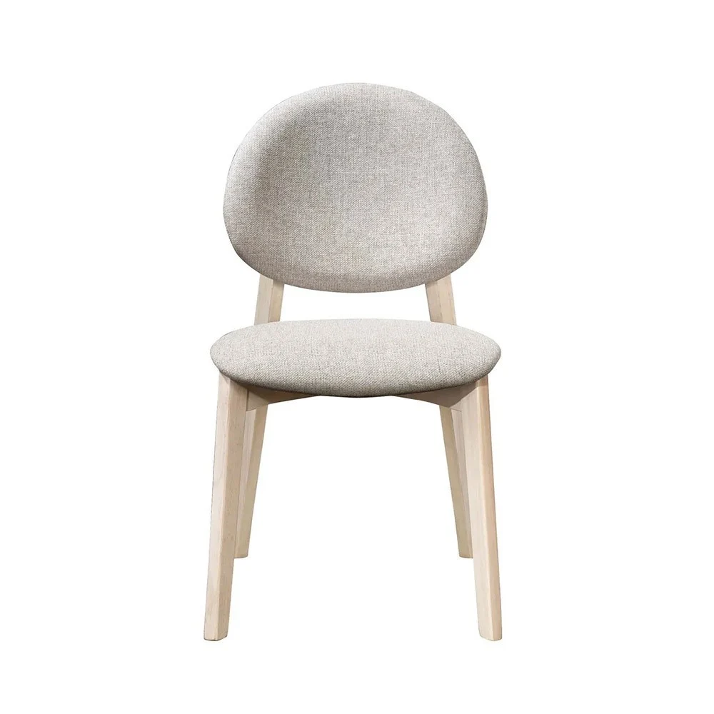 Sedia da pranzo Celia in tessuto grigio chiaro con gambe in rovere